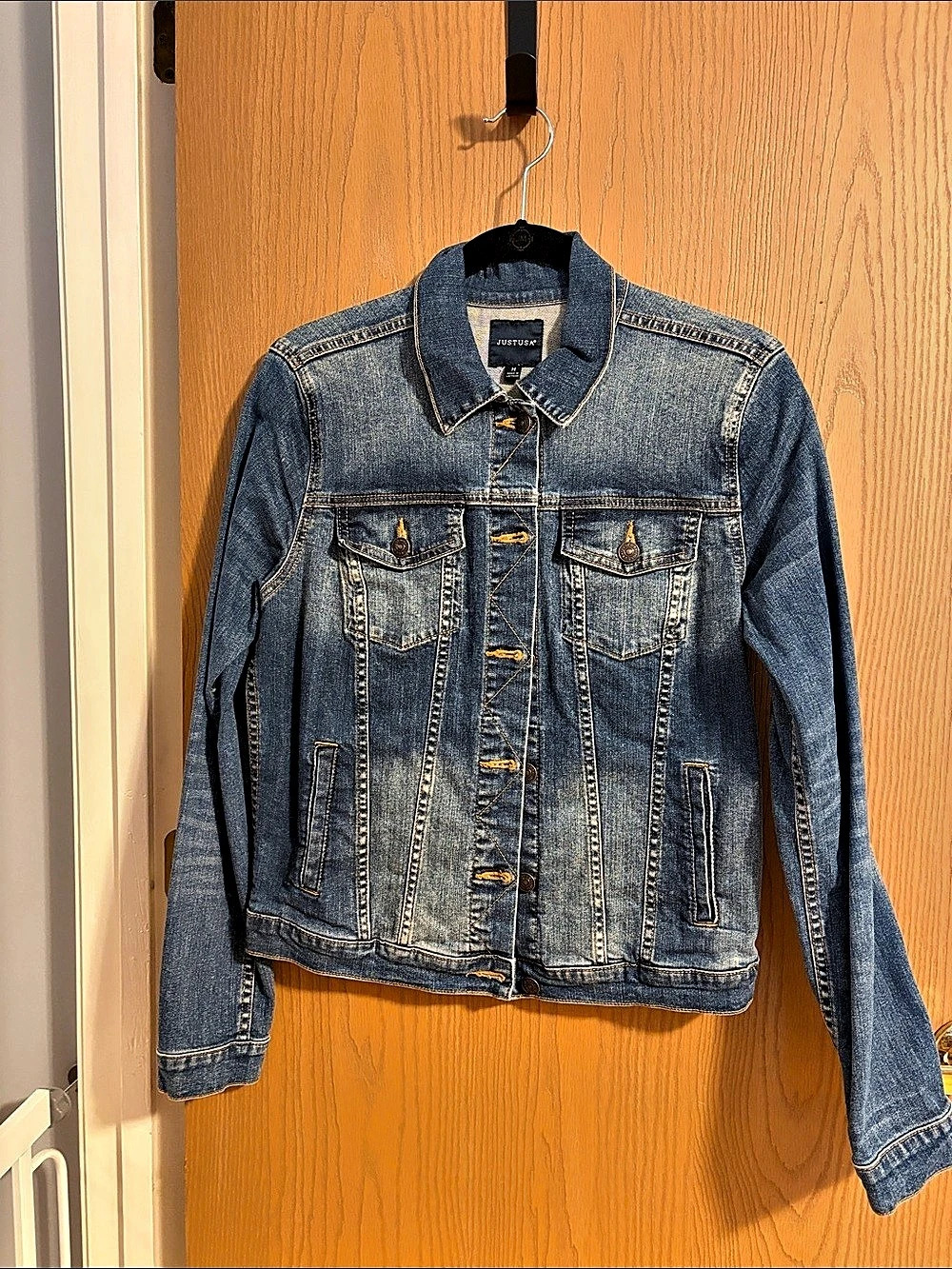 Just USA Denim Jean Jacket in Blue Size Medium